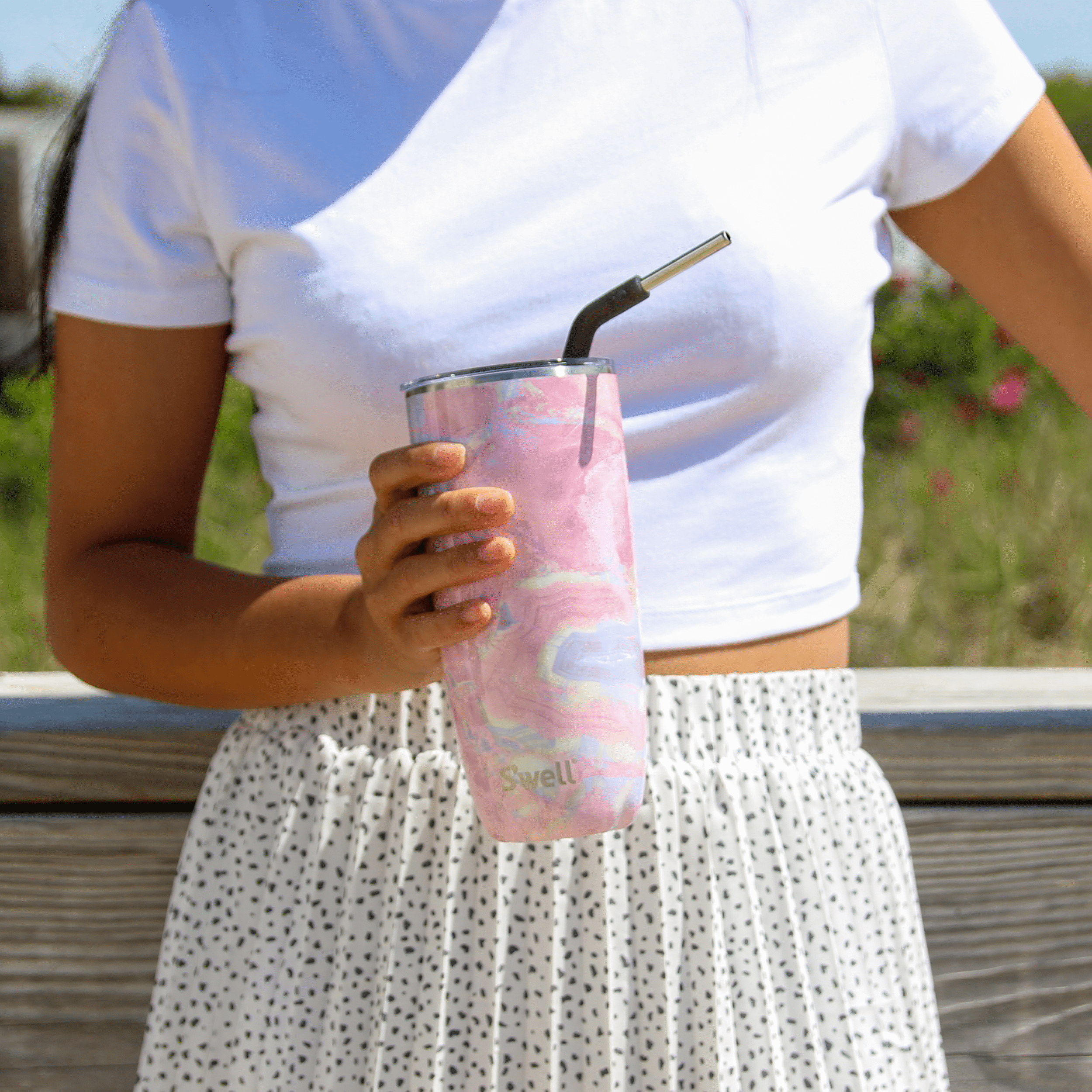 Tumbler with Straw | 24oz Pink Topaz - Image 4