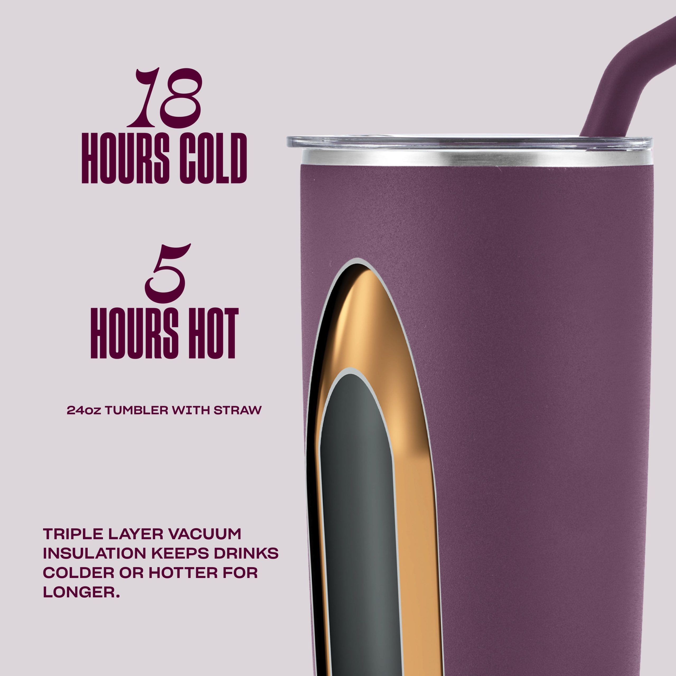Tumbler with Straw | 24oz Plum - Image 5